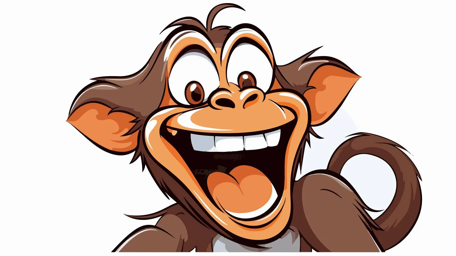 Cool Laughing Cartoon Monkey Sketch — free download from Dotvec