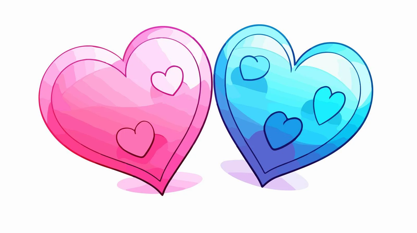 Cartoon Love Hearts Sketch — free download from Dotvec