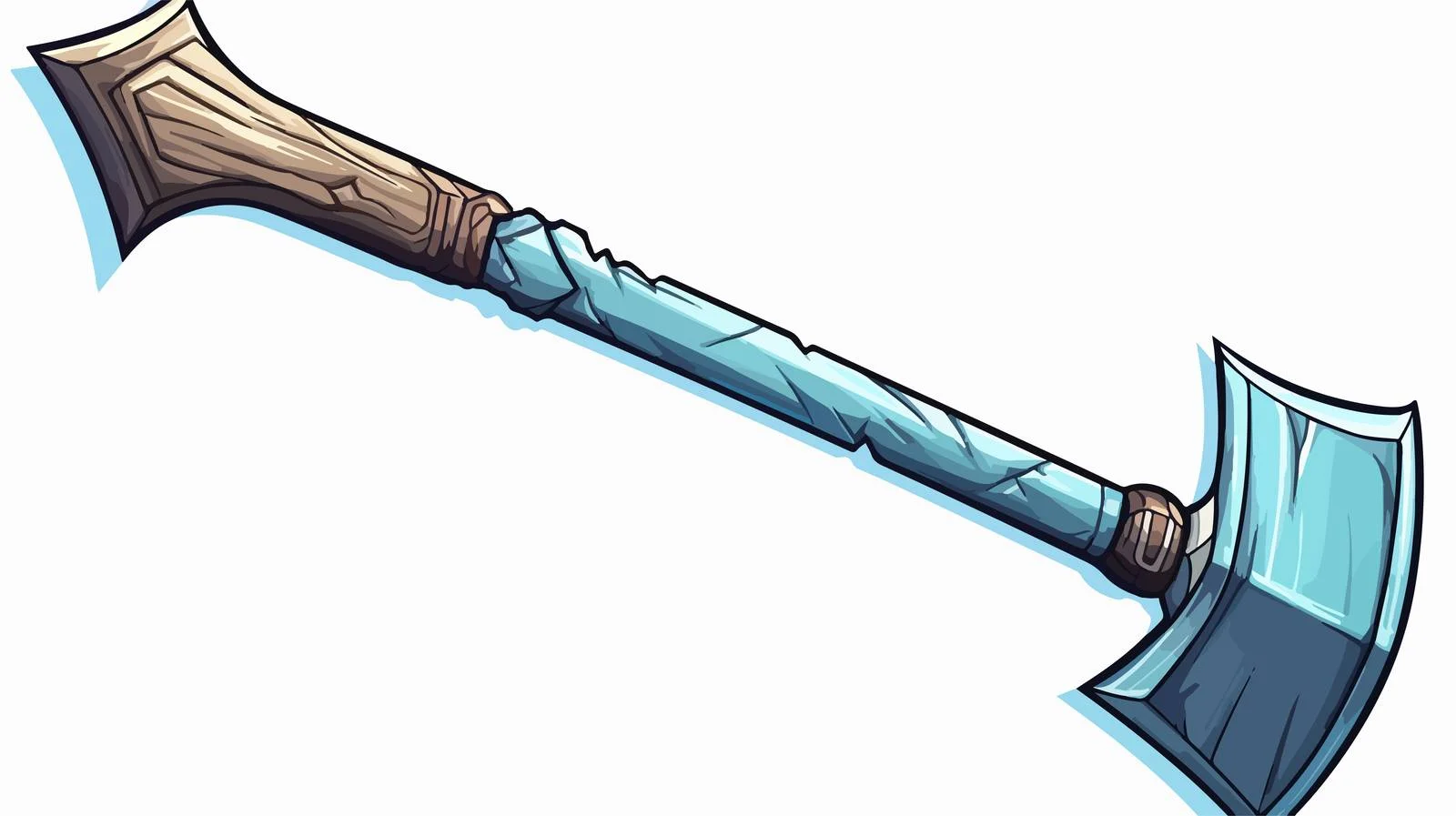 Cartoon Cold Gradient Medieval Axe Drawing — free download from Dotvec