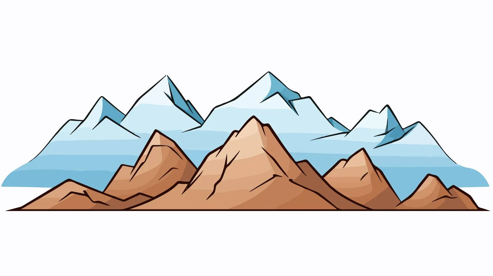 Cartoon Mountain Range Illustration — free download from Dotvec