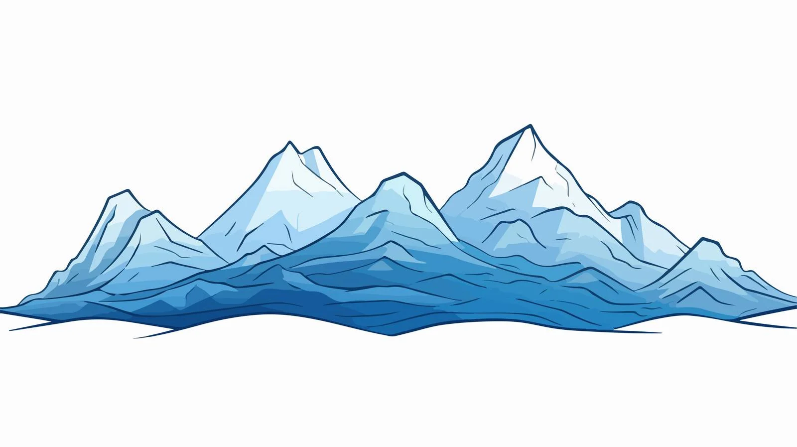 Cartoon Mountain Range Sketch – free snowcapped image from Dotvec