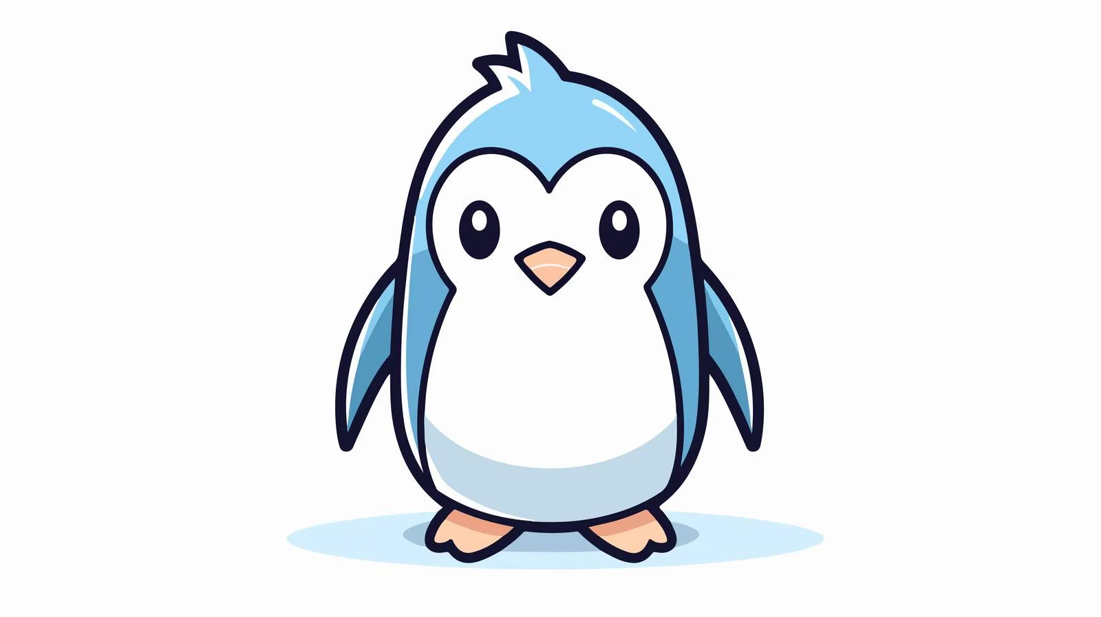 Charming Penguin Cartoon Drawing — free download from Dotvec