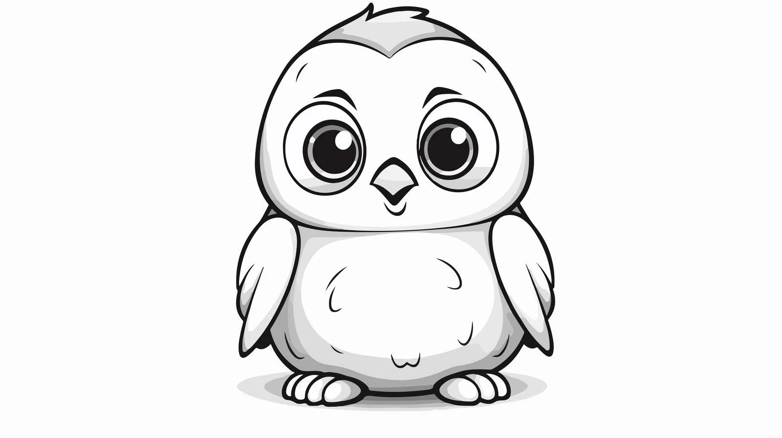 Cartoon Penguin Line Drawing — free download from Dotvec