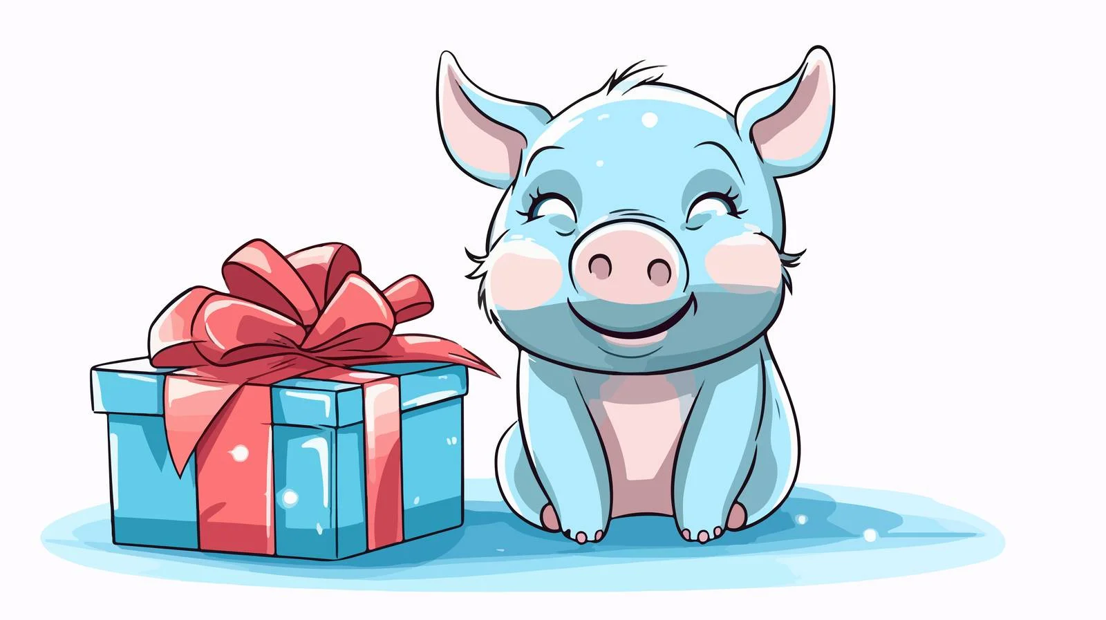 Cartoon Pig Crying Line Drawing — free download from Dotvec