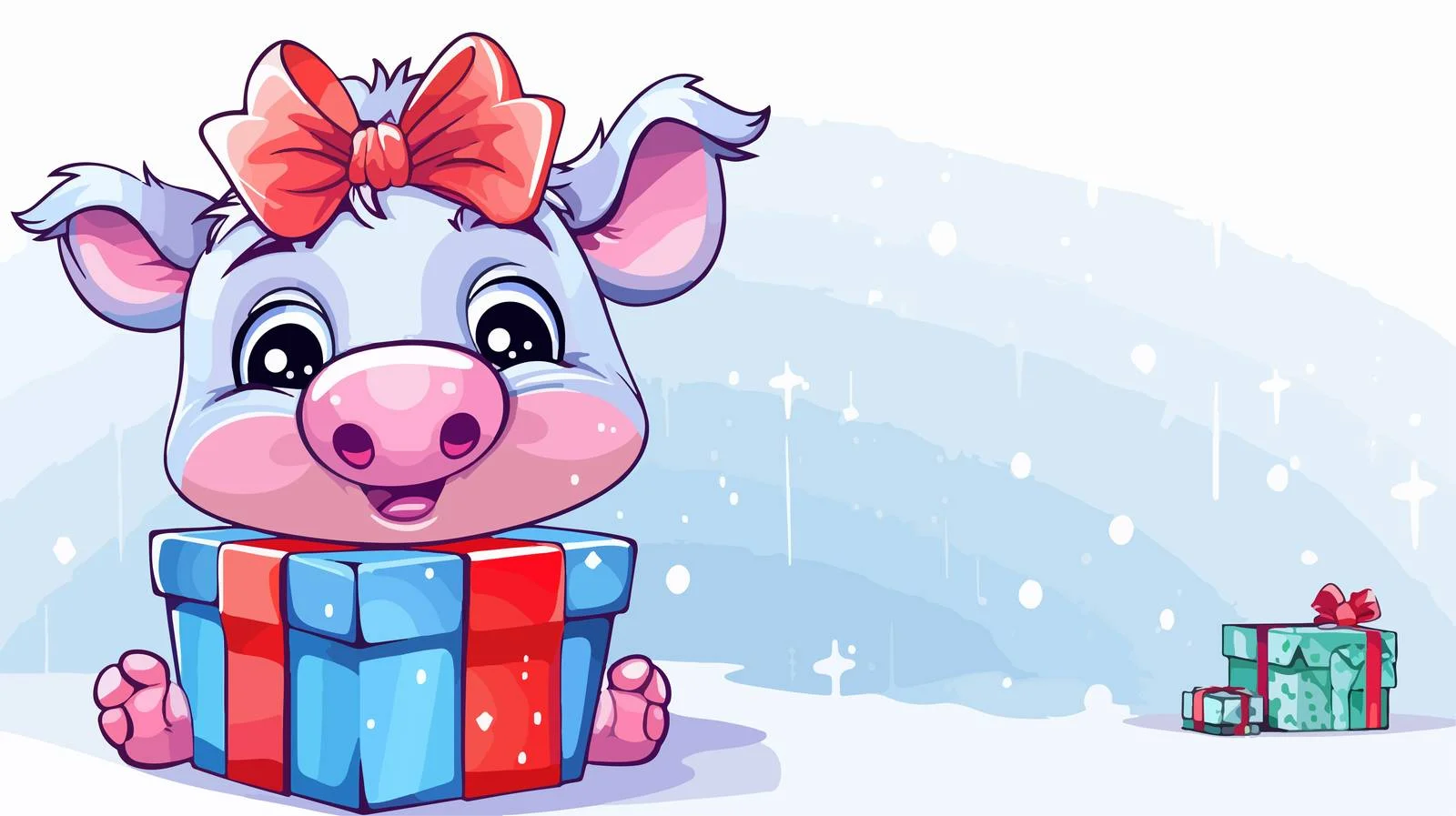 Sorrowful Cartoon Pig Line Drawing — free download from Dotvec