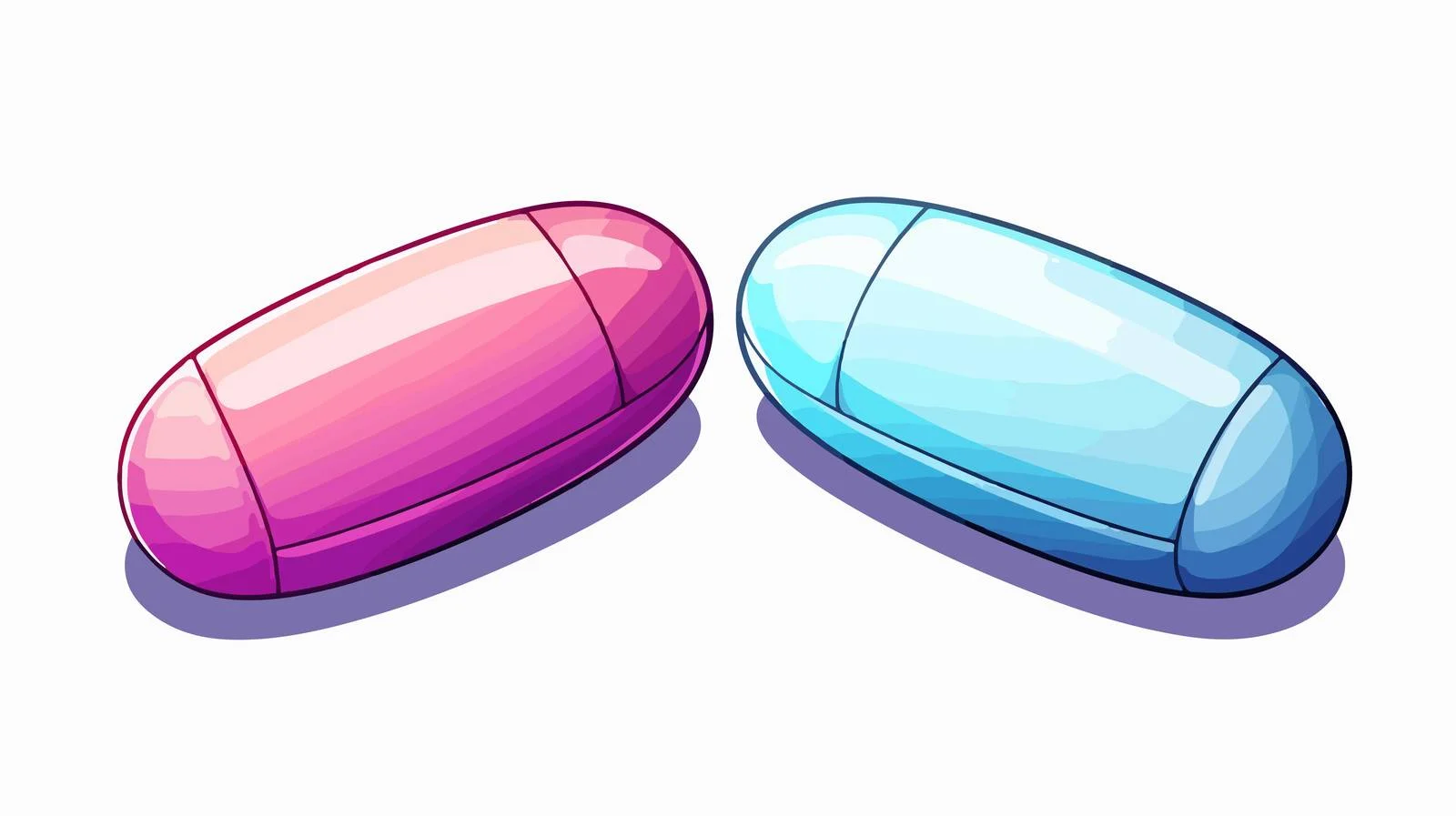 Cartoon Pill Line Drawing Image — free download from Dotvec