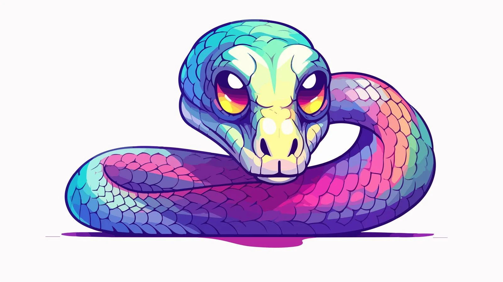 Cartoon Poisonous Snake Line Drawing — free download from Dotvec