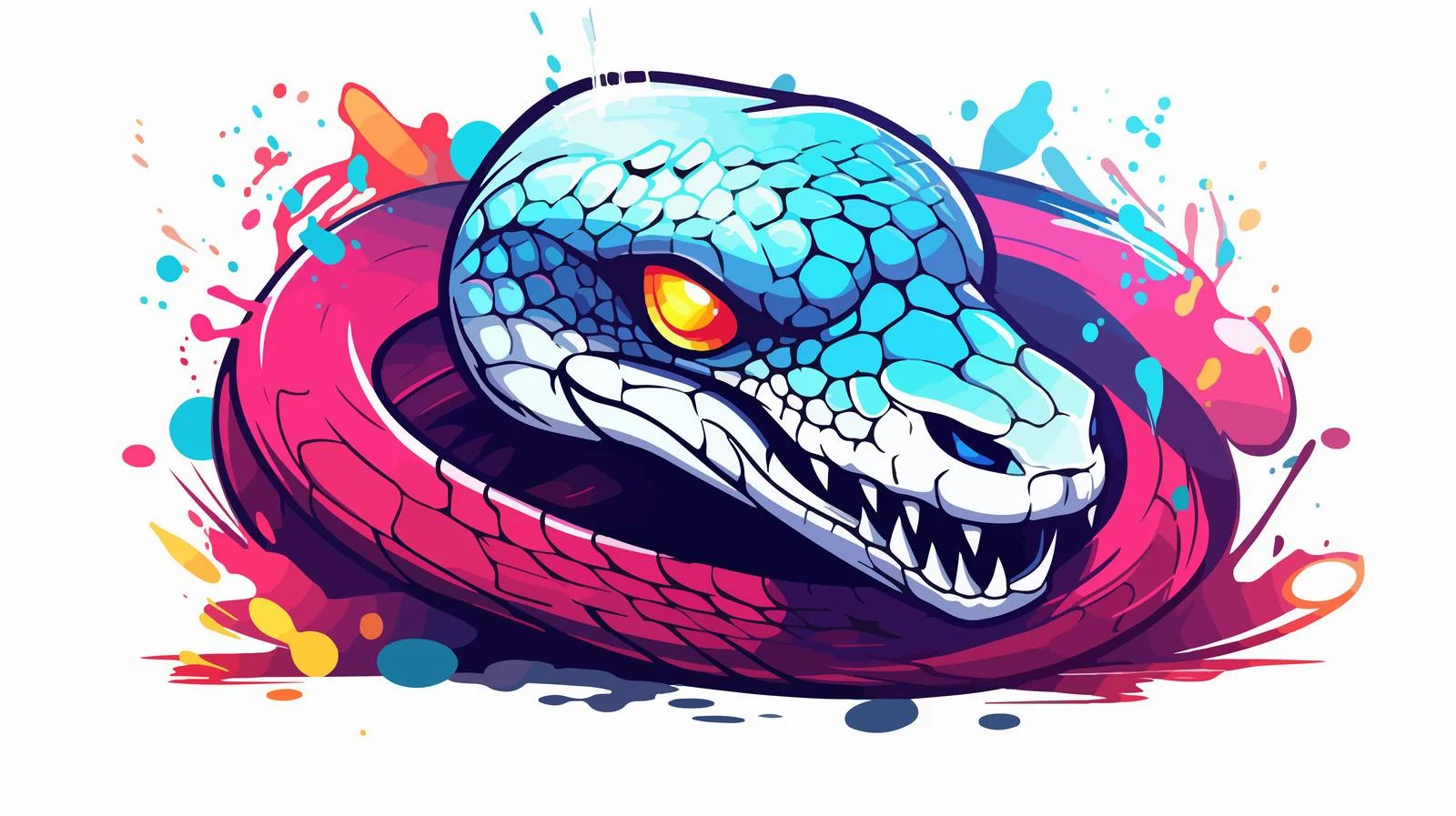 Cartoon Poisonous Snake Line Drawing — free download from Dotvec