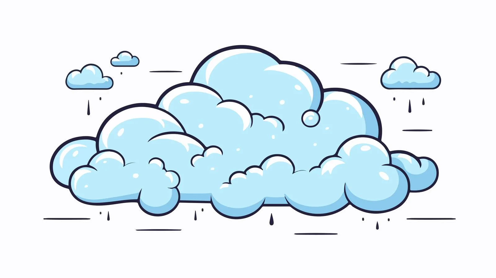 Cartoon Rain Cloud Line Drawing — free download from Dotvec