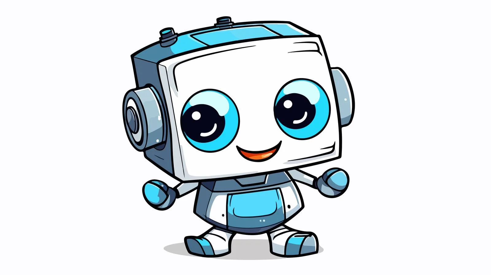 Cartoon Robot Gradient Line Drawing — free download from Dotvec