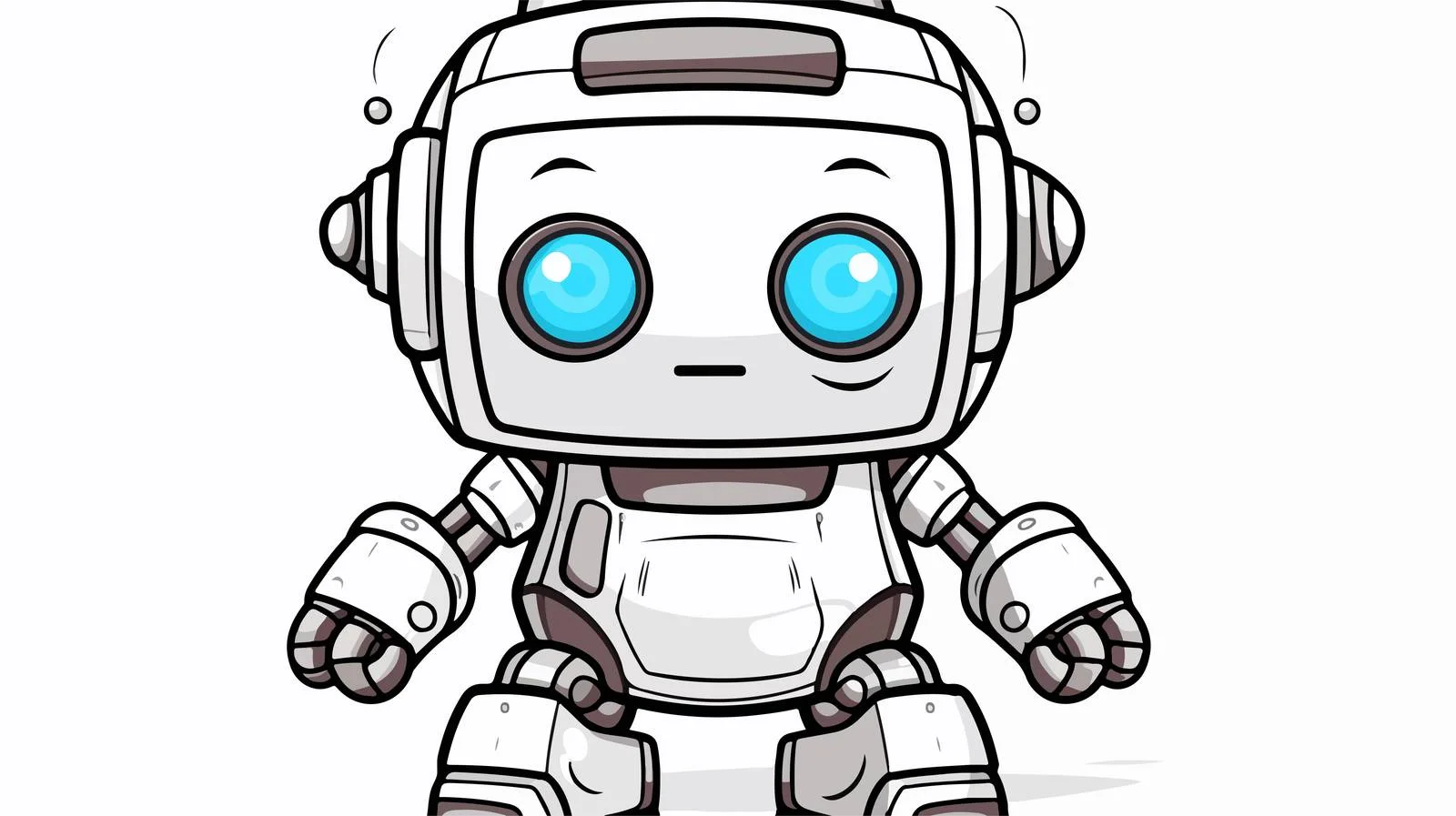 Cartoon Robot Line Drawing — free download from Dotvec