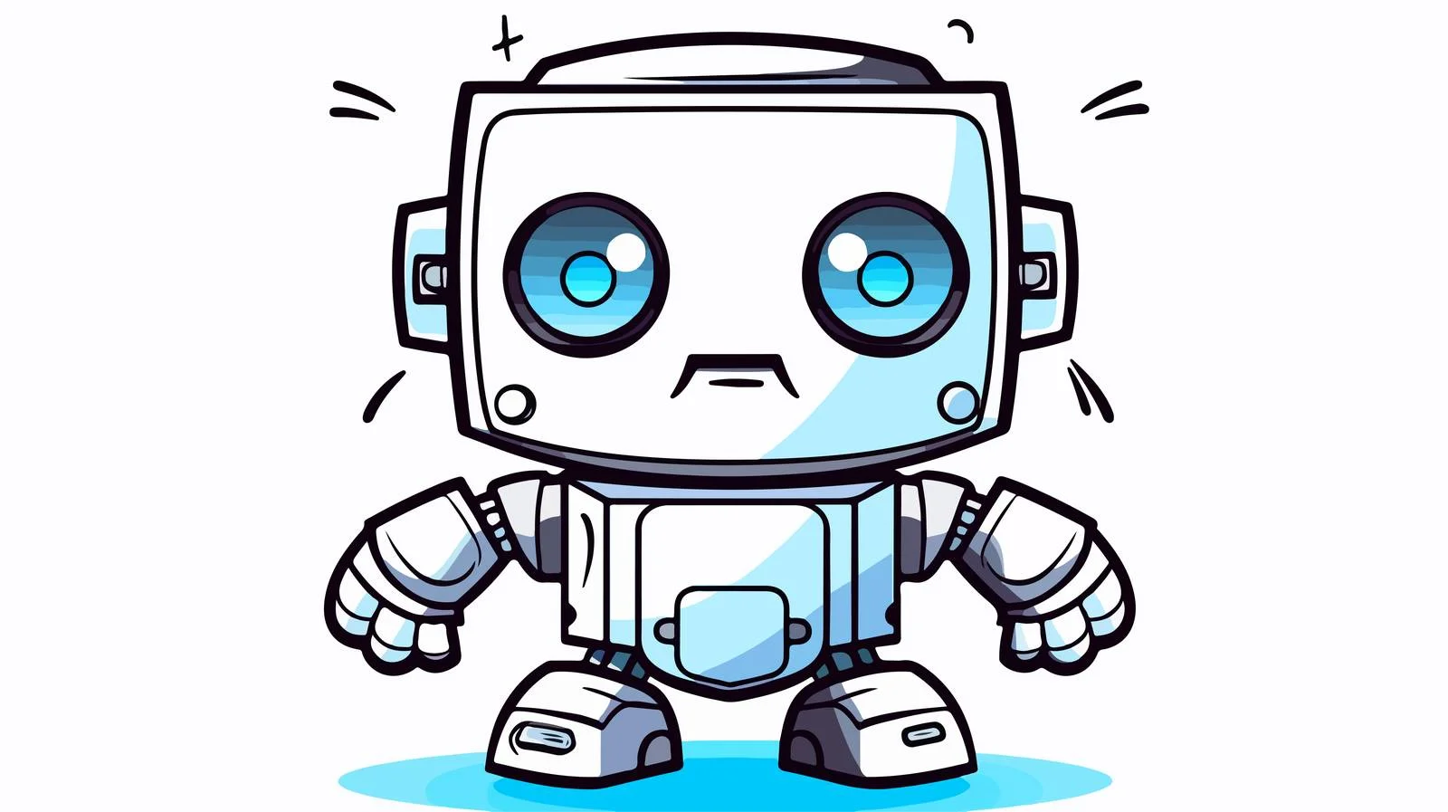 Cartoon Robot Gradient Line Drawing — free download from Dotvec