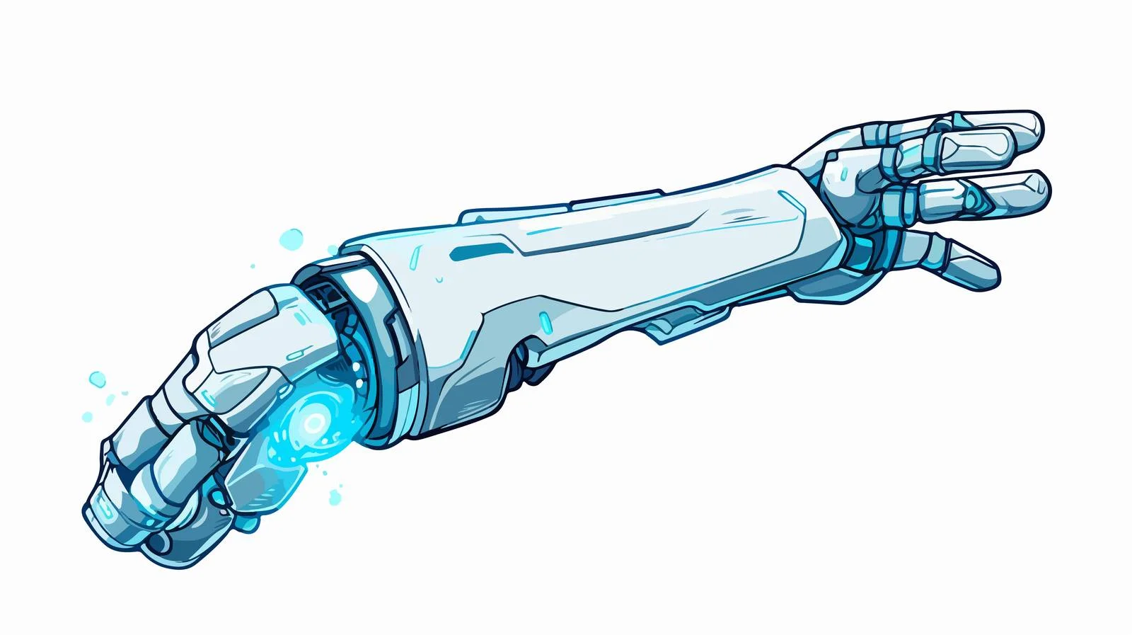 Cartoon Robot Arm Gradient Line Drawing — free download from Dotvec