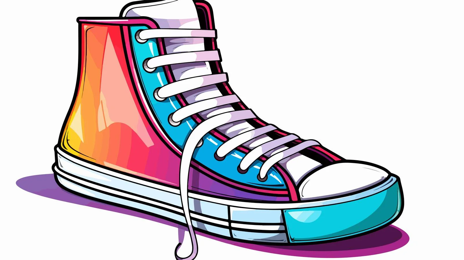 Cartoon Shoe Gradient Line Drawing — free download from Dotvec