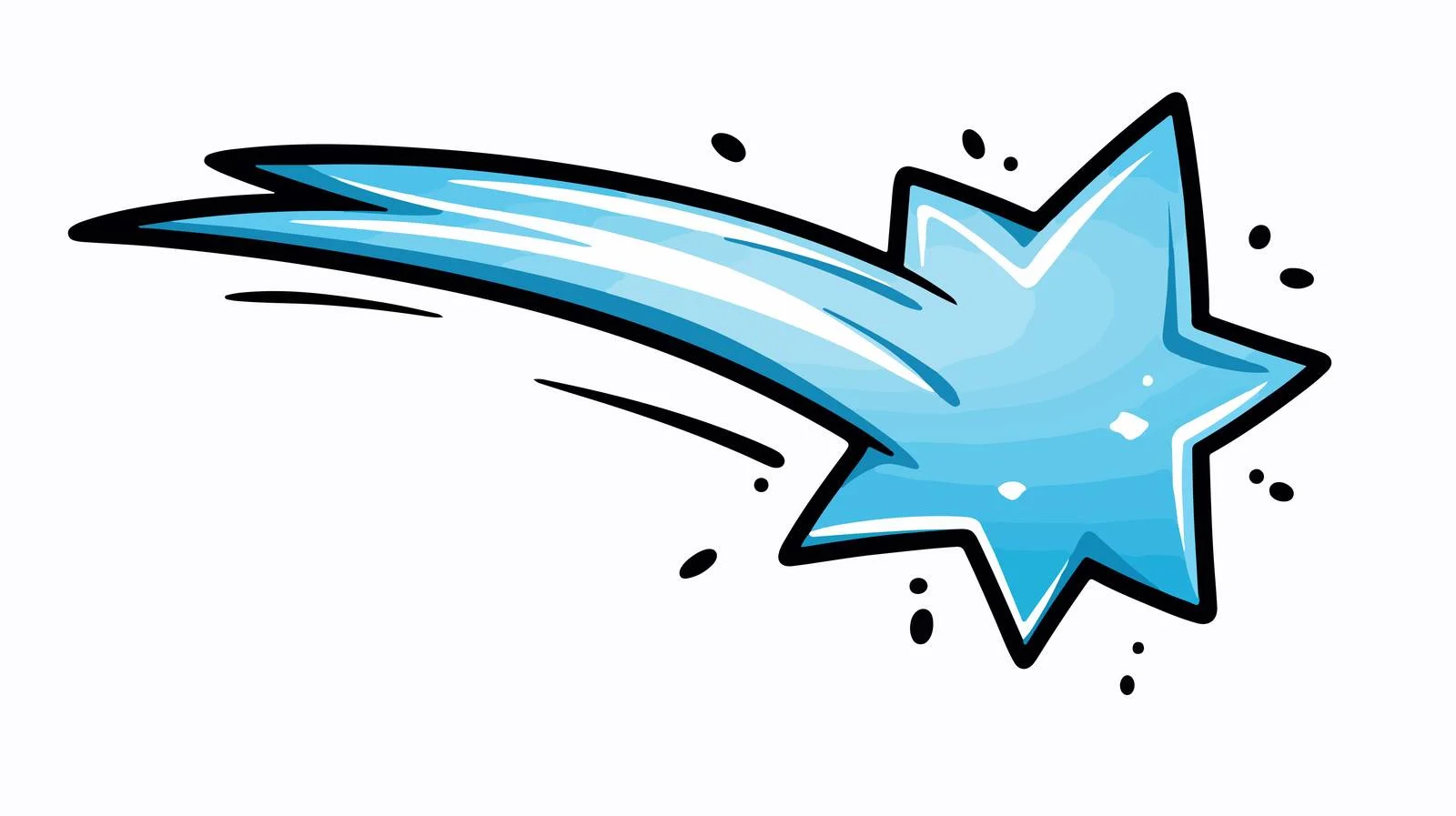 Cartoon Shooting Star Line Drawing — free download from Dotvec