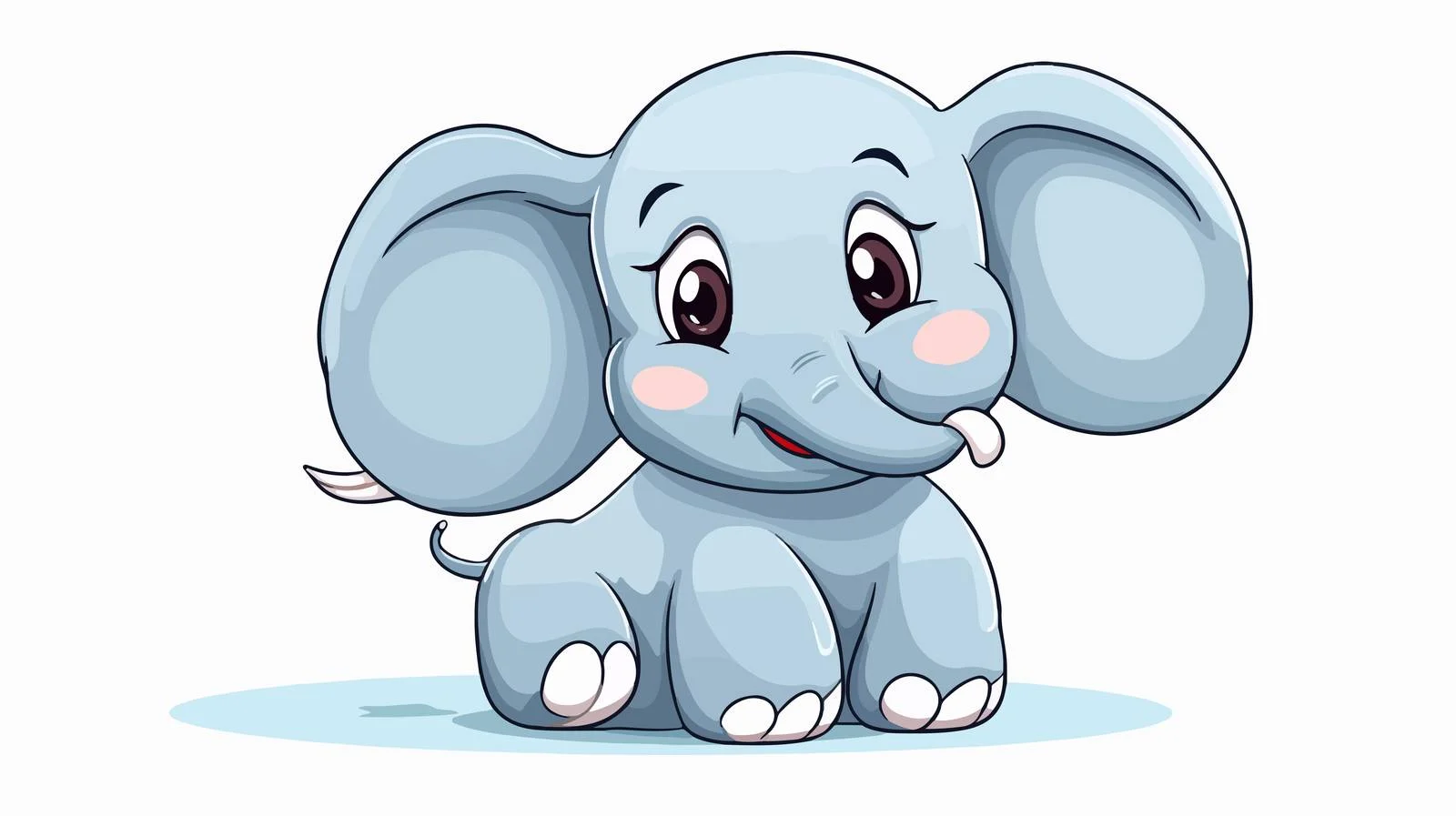 Cheerful Elephant Line Drawing — free download from Dotvec