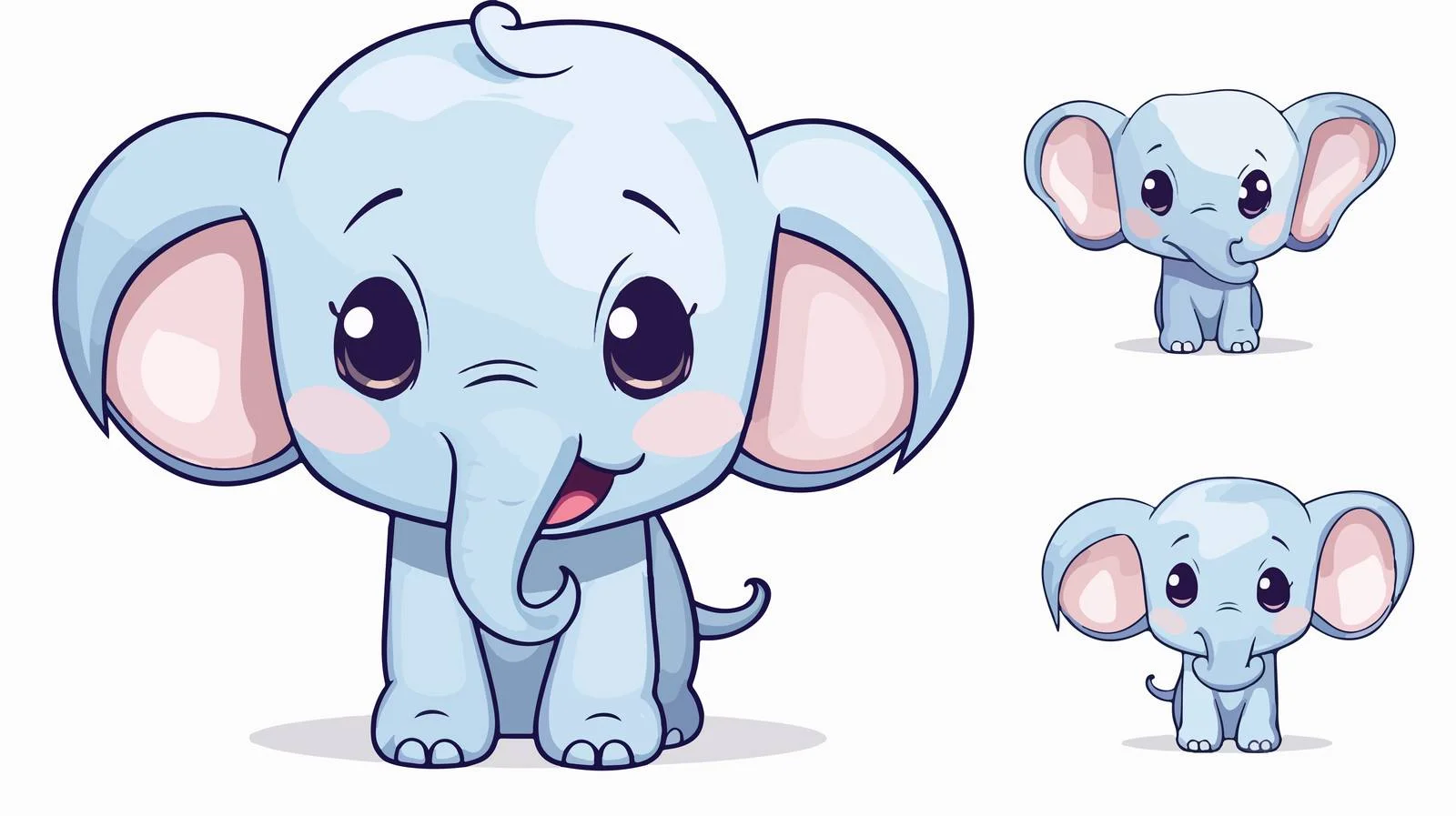 Chill Elephant Cartoon Drawing — free download from Dotvec