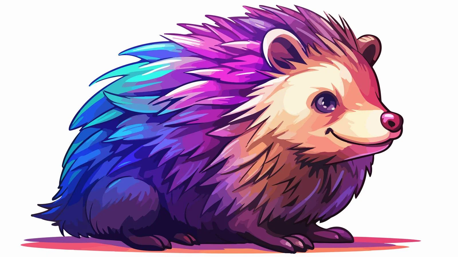 Cartoon Spiky Hedgehog Line Drawing — free download from Dotvec