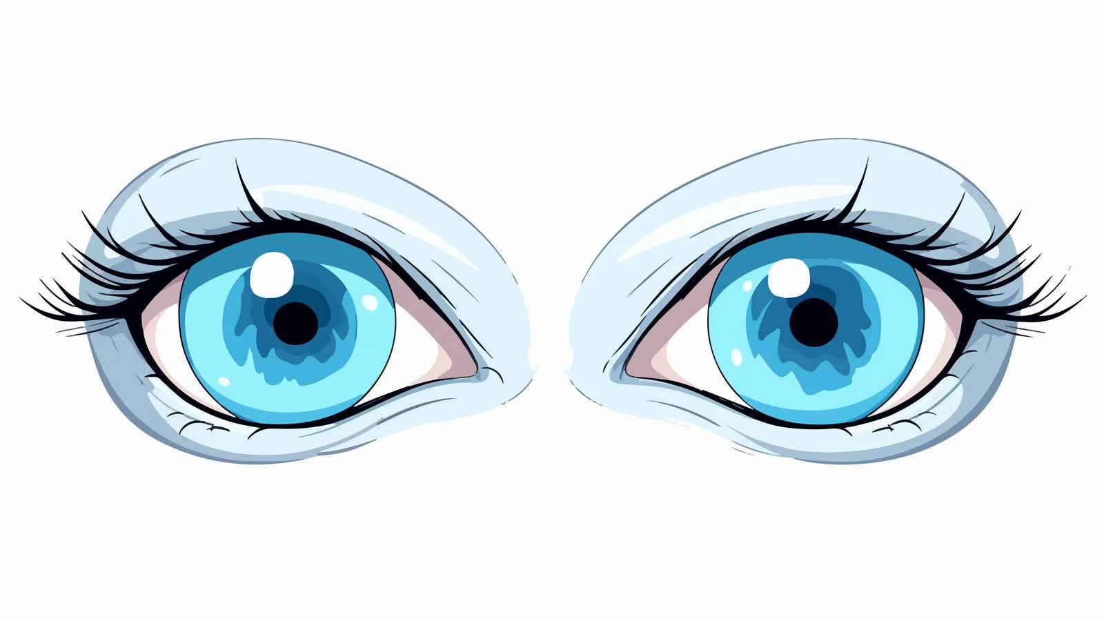 Cartoon Staring Eyes Line Drawing — free download from Dotvec