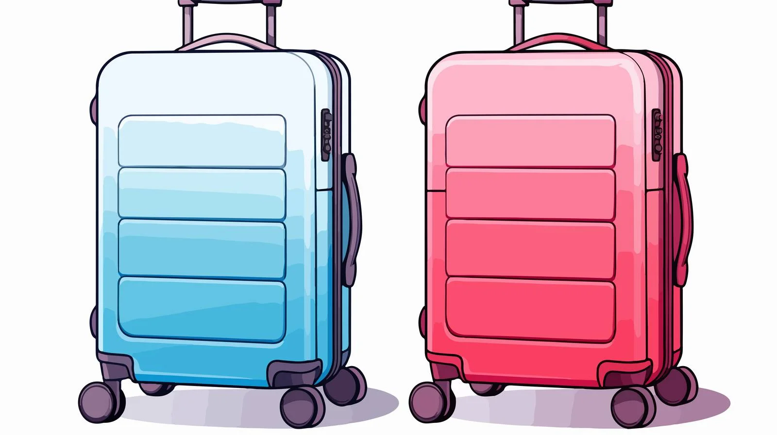 Cartoon Suitcase Line Drawing — free download from Dotvec