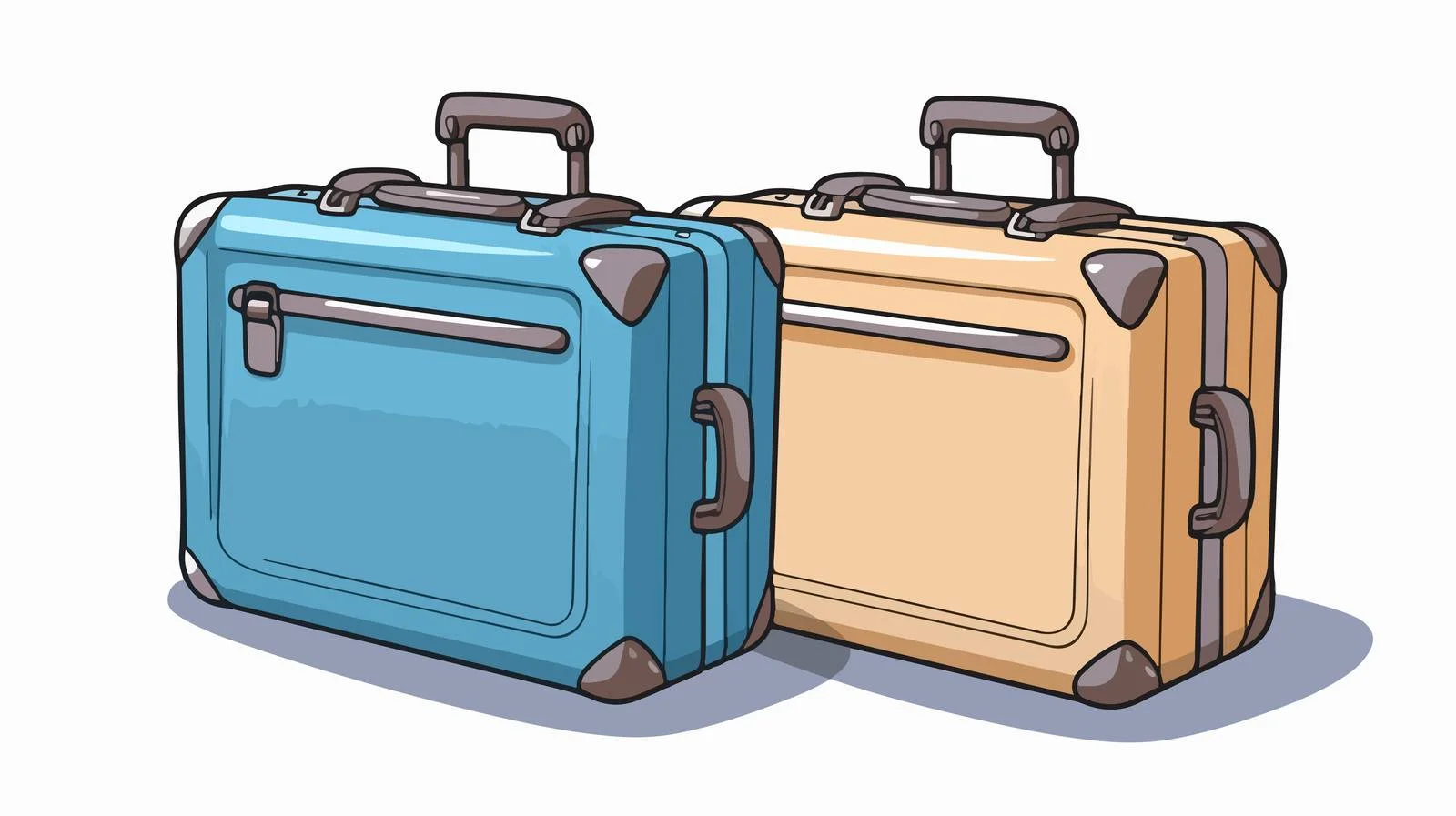 Cartoon Suitcase Line Drawing — free download from Dotvec