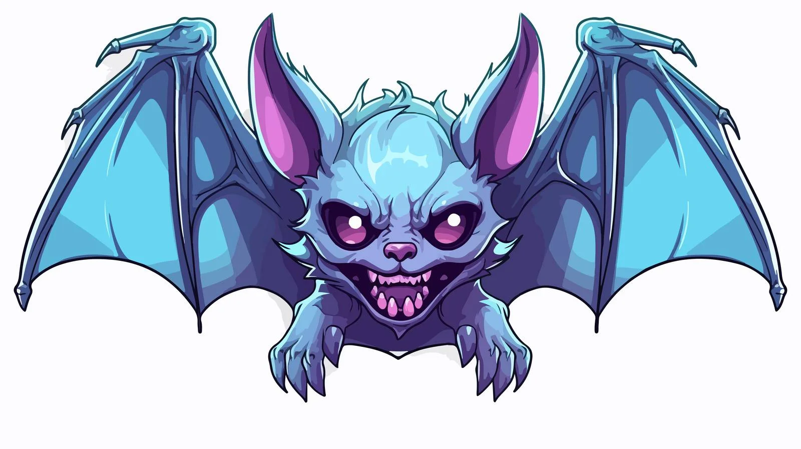 Cartoon Vampire Bat Line Drawing — free download from Dotvec