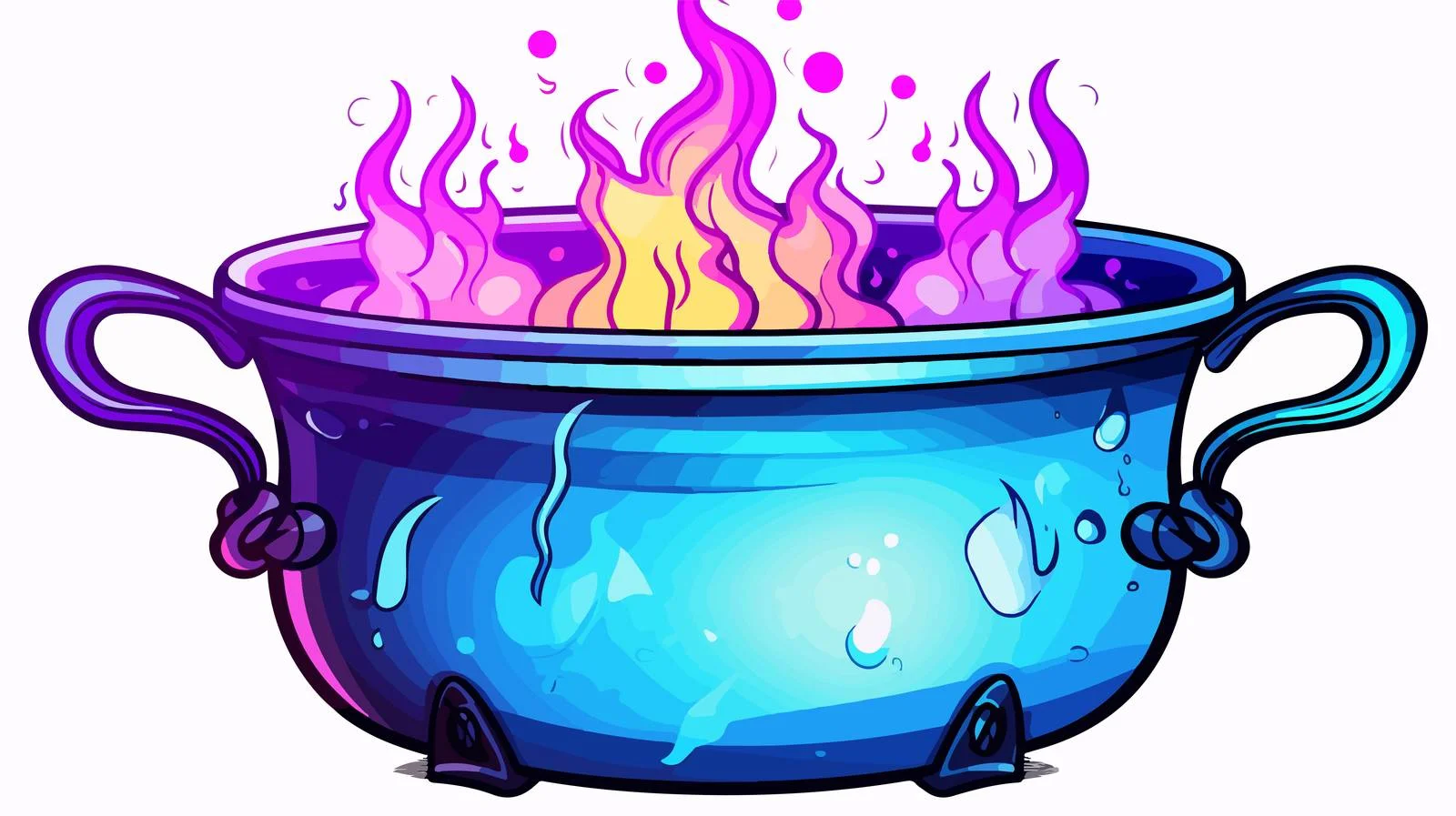 Cartoon Witch Cauldron Line Drawing — free download from Dotvec