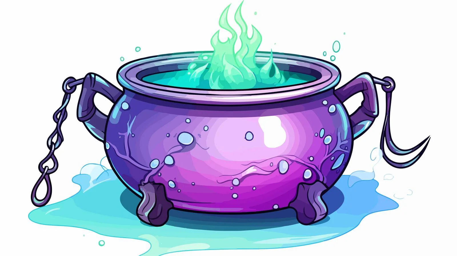 Chilly Witch Cauldron Line Drawing — free download from Dotvec