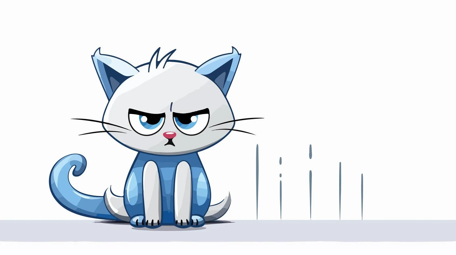 Confused Cartoon Cat Sketch — free download from Dotvec