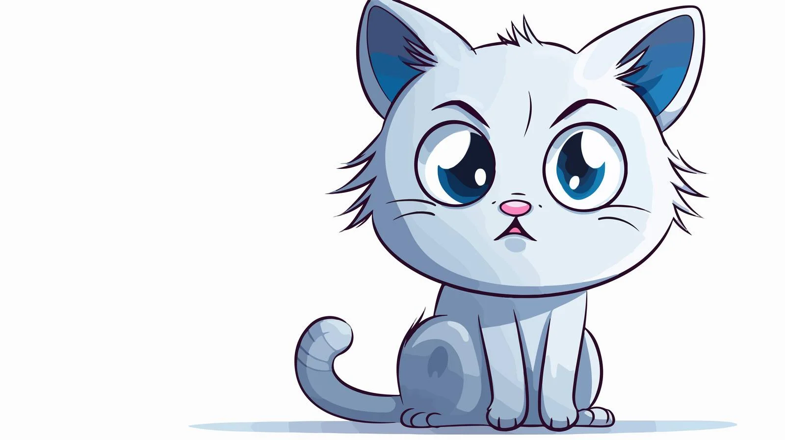 Confused Cartoon Cat Illustration — free download from Dotvec