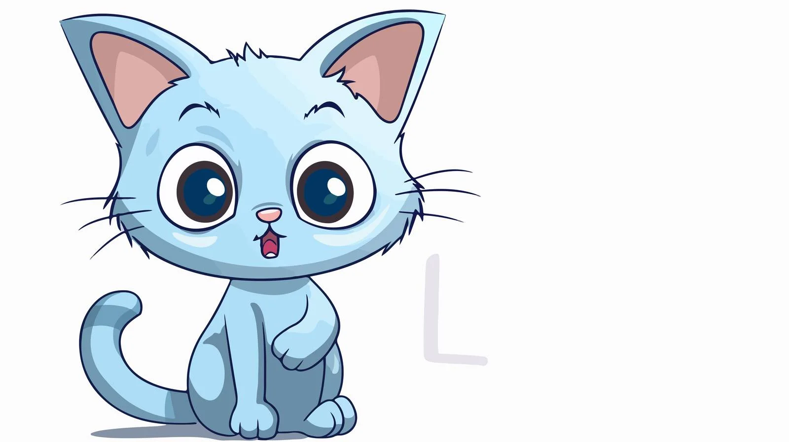 Confused Cartoon Cat Drawing — free download from Dotvec