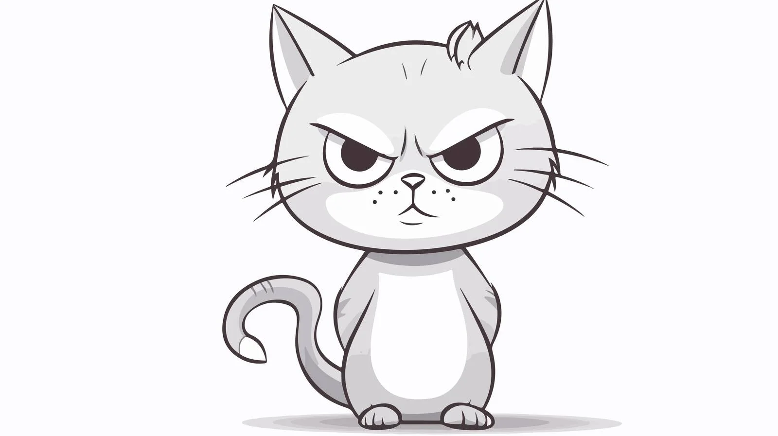 Confused Cartoon Cat Illustration — free download from Dotvec