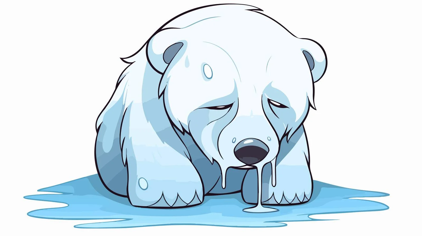 Emotive Polar Bear Line Drawing — free download from Dotvec