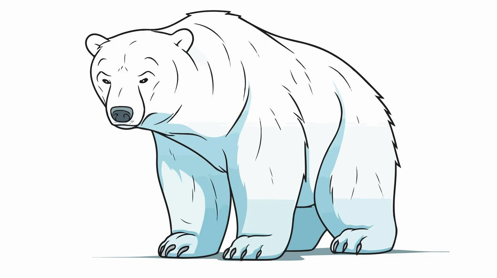 Polar Bear Line Drawing Depicting Grief — free download from Dotvec