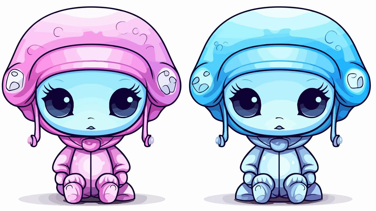 Cute Alien Line Drawing Artwork — free download from Dotvec