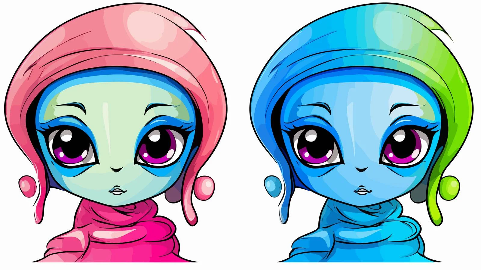 Adorable Alien Gradient Line Drawing — free download from Dotvec