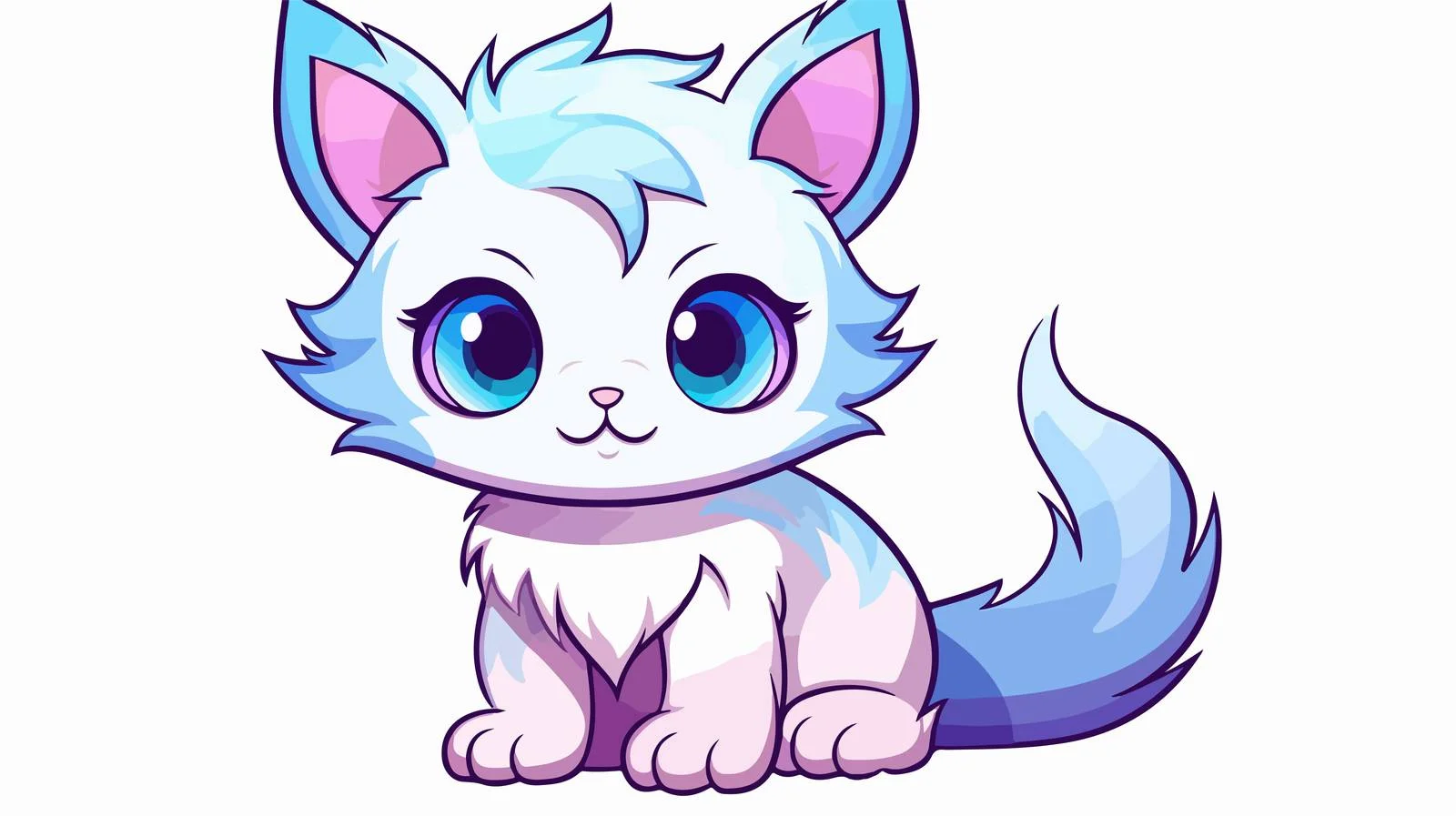 Chilly Cartoon Cat Line Art — free download from Dotvec