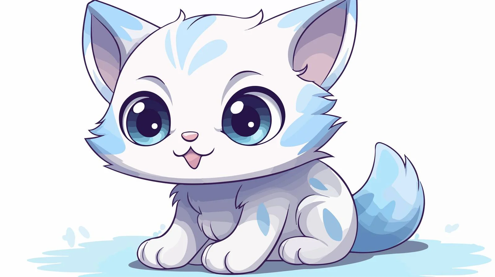 Charming Cartoon Cat Line Drawing — free download from Dotvec