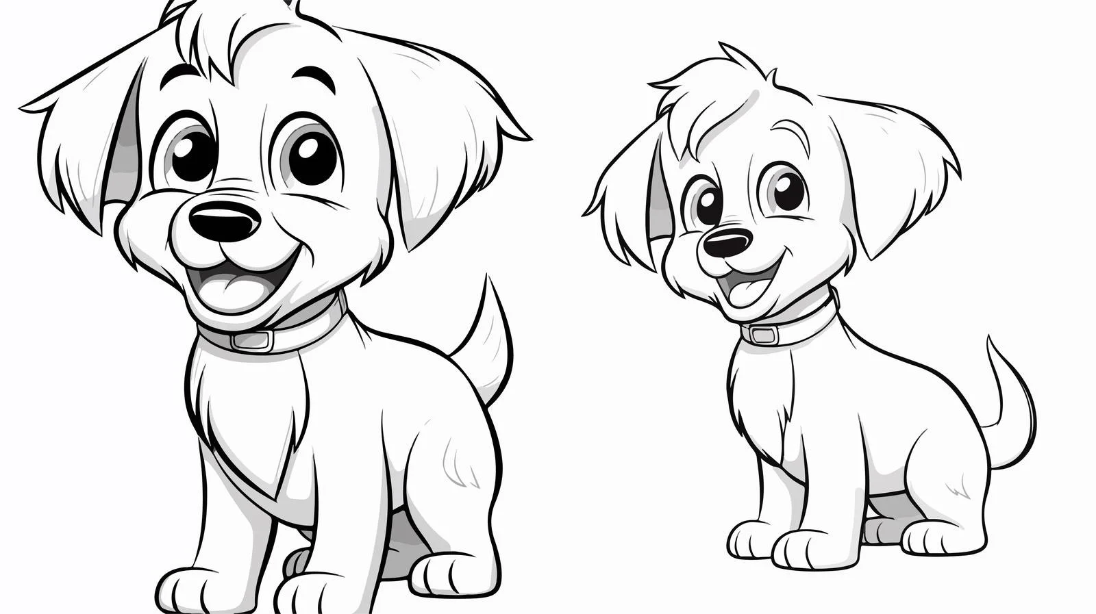 Cute Cartoon Dog Line Drawing — free download from Dotvec