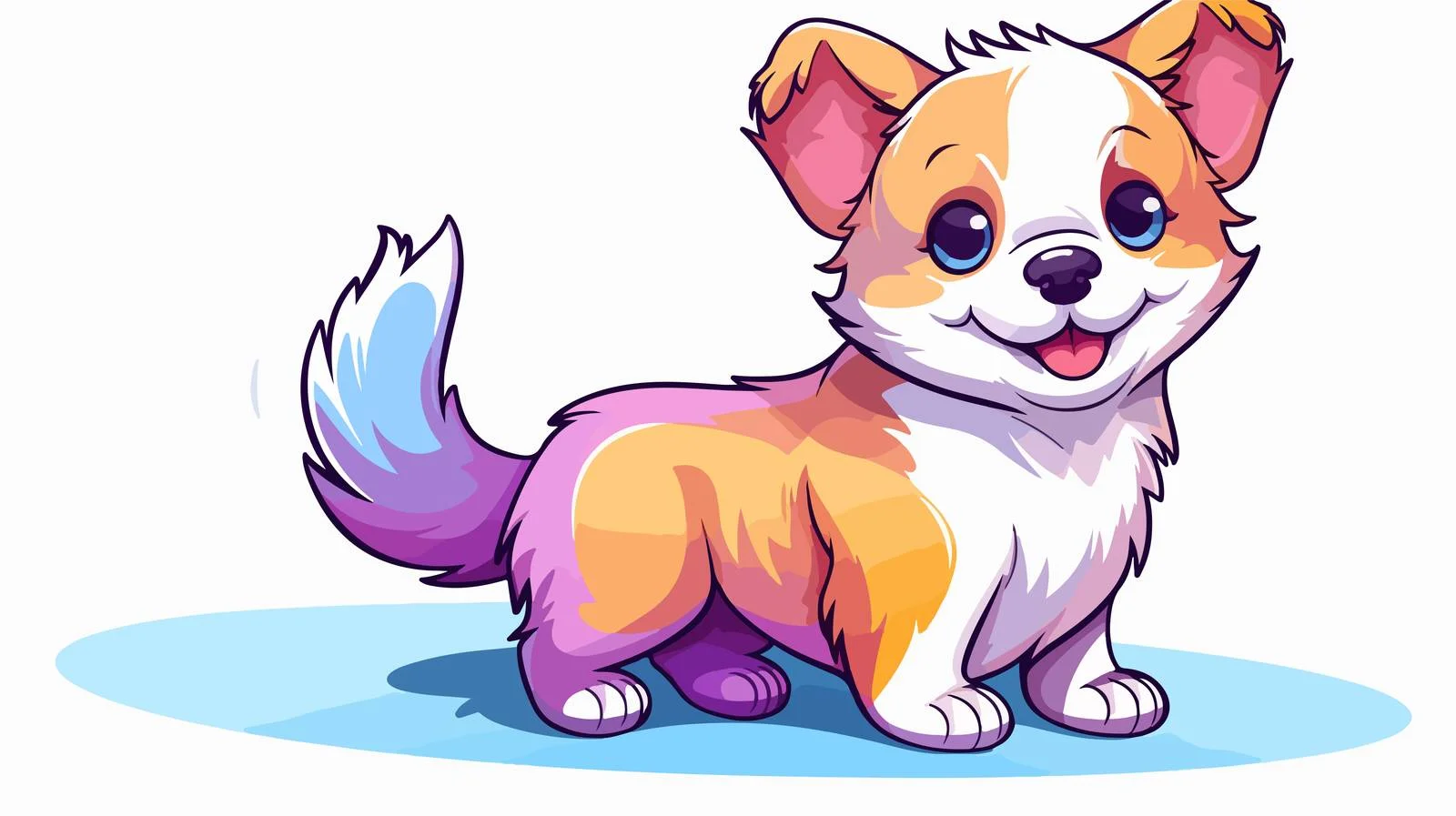 Charming Cartoon Dog Line Drawing — free download from Dotvec