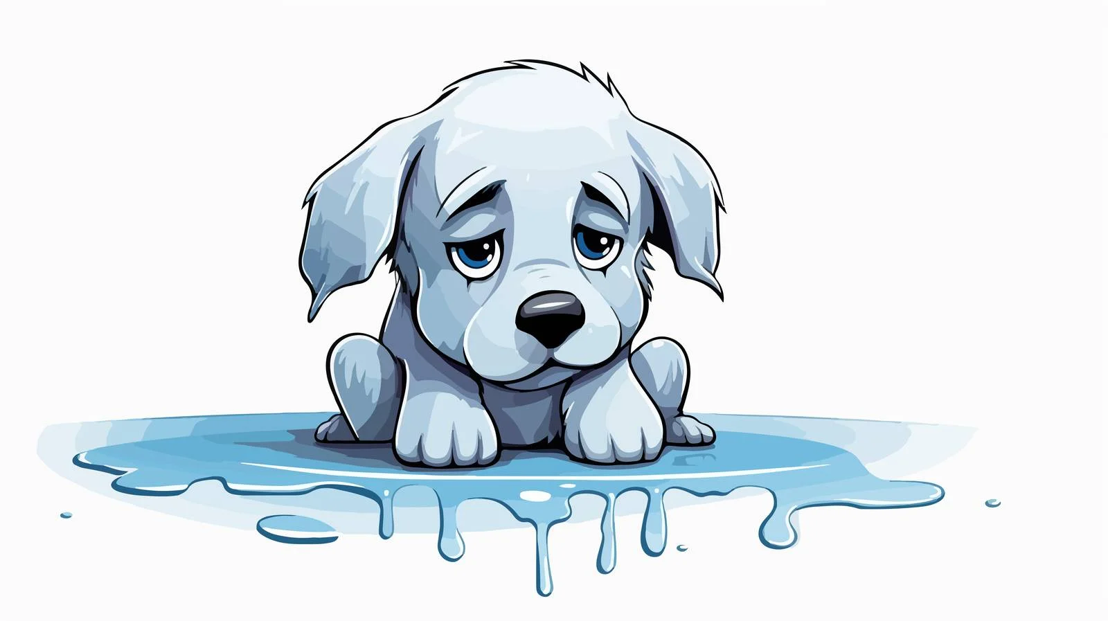 Cry Cartoon Dog Line Drawing — free download from Dotvec