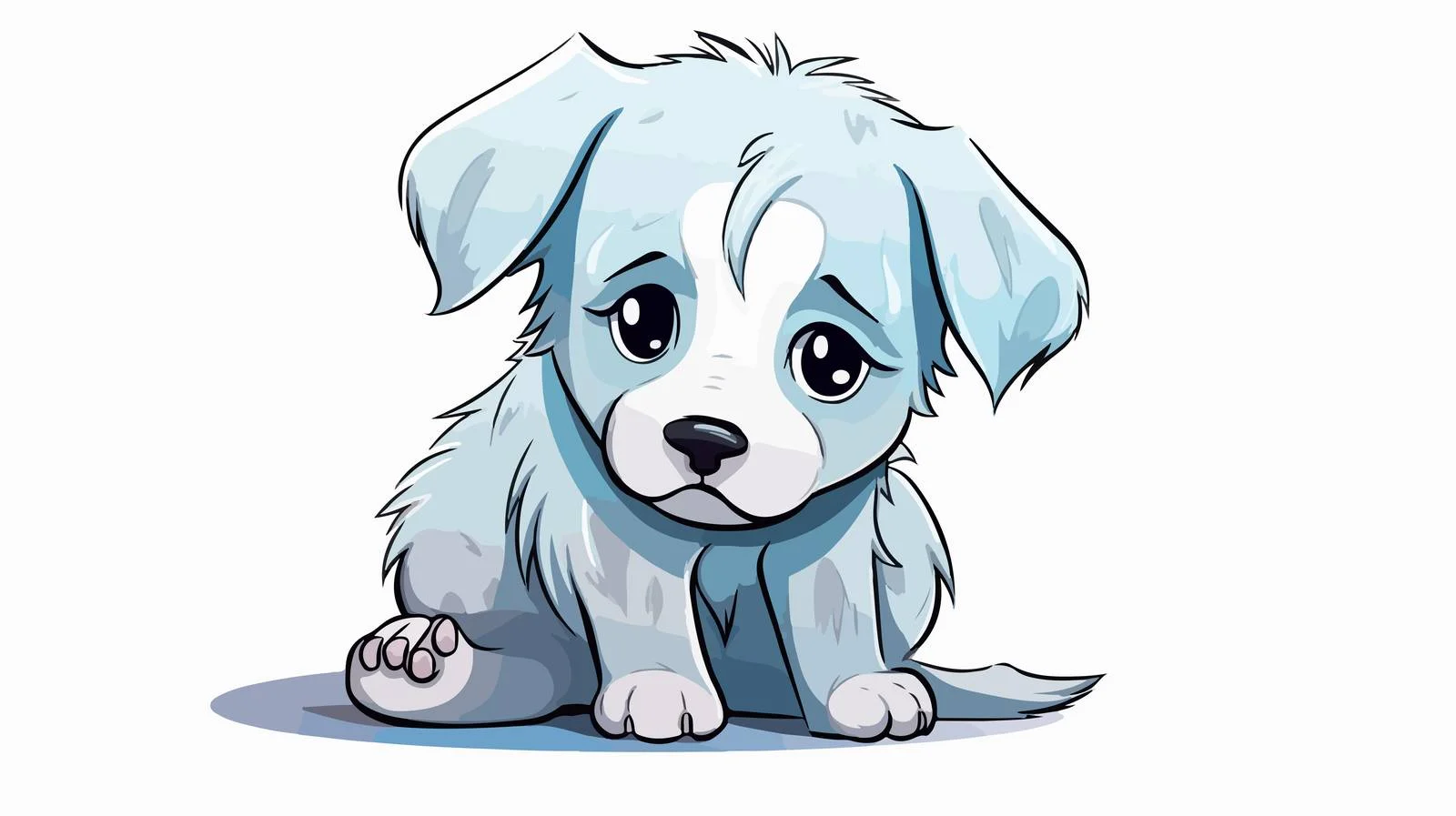 Cute Cartoon Dog Line Drawing — free download from Dotvec