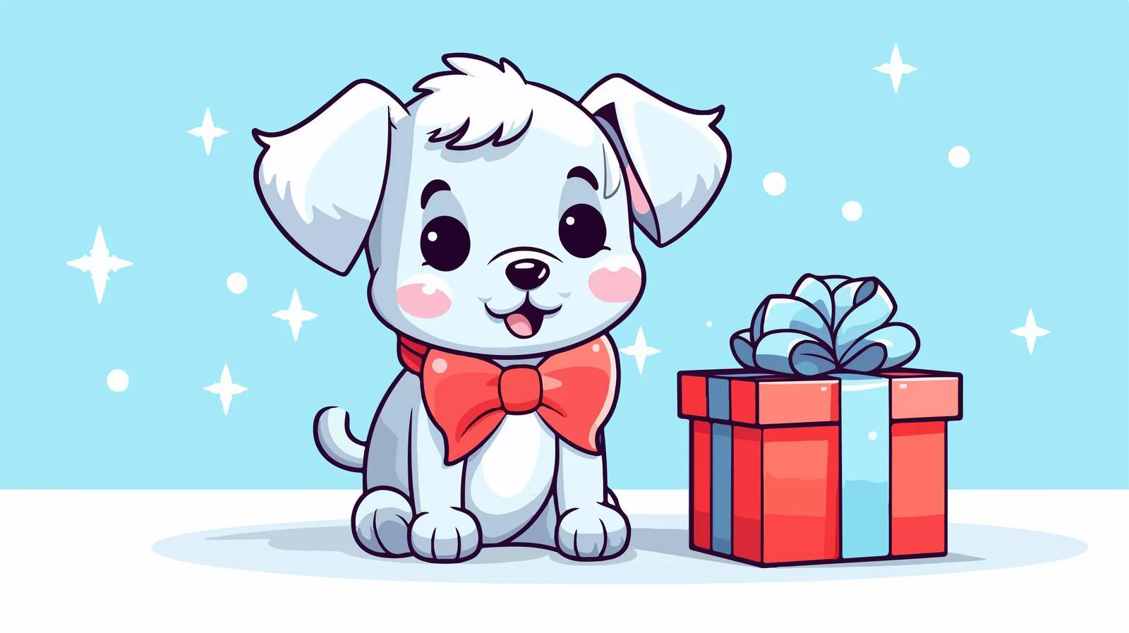 Cute Cartoon Dog Line Drawing — free download from Dotvec