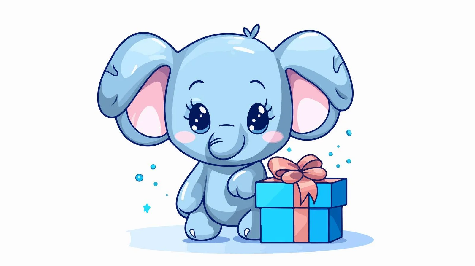 Charming Elephant Line Art — free download from Dotvec