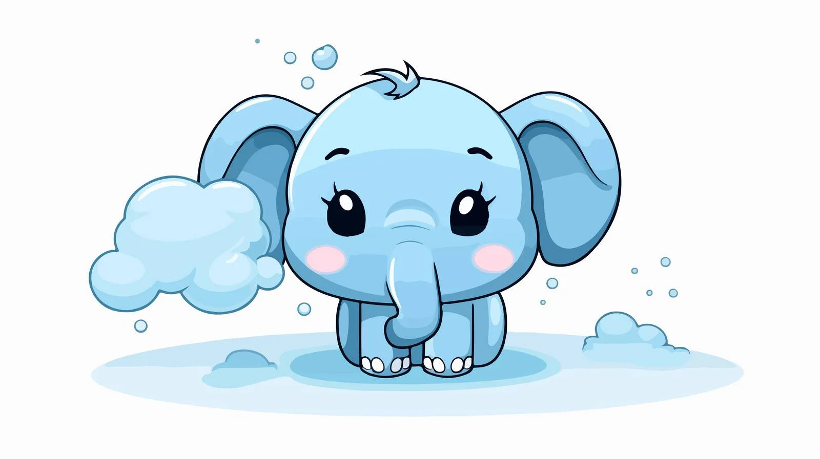 Charming Cartoon Elephant in Cold Gradient Line — free download from Dotvec