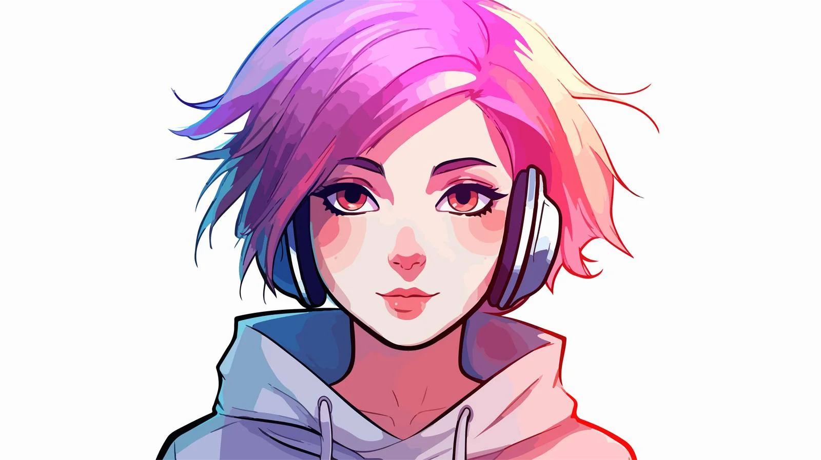 Chilly Cartoon Girl Line Drawing — free download from Dotvec