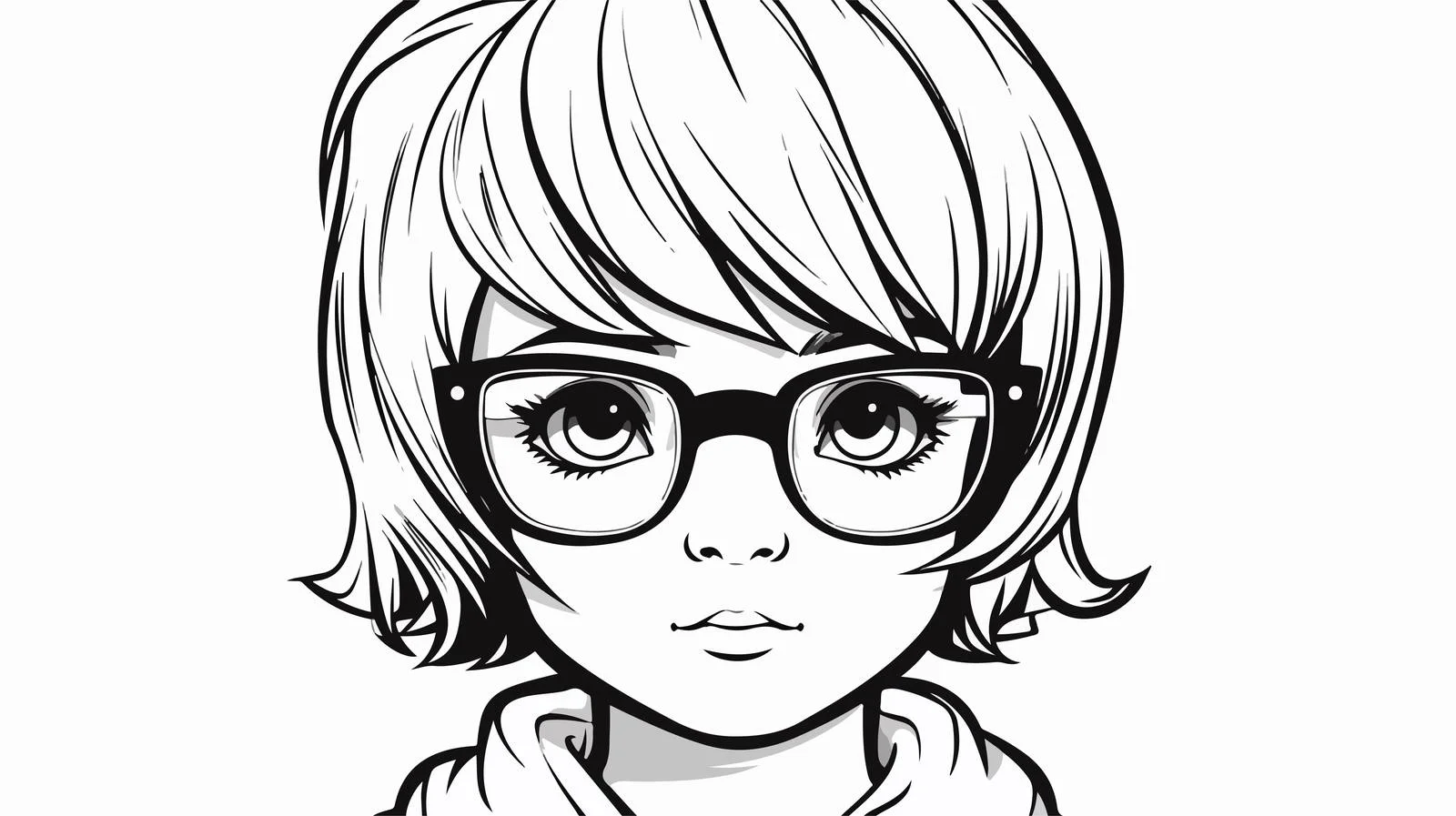 Charming Cartoon Girl Sketch — free download from Dotvec