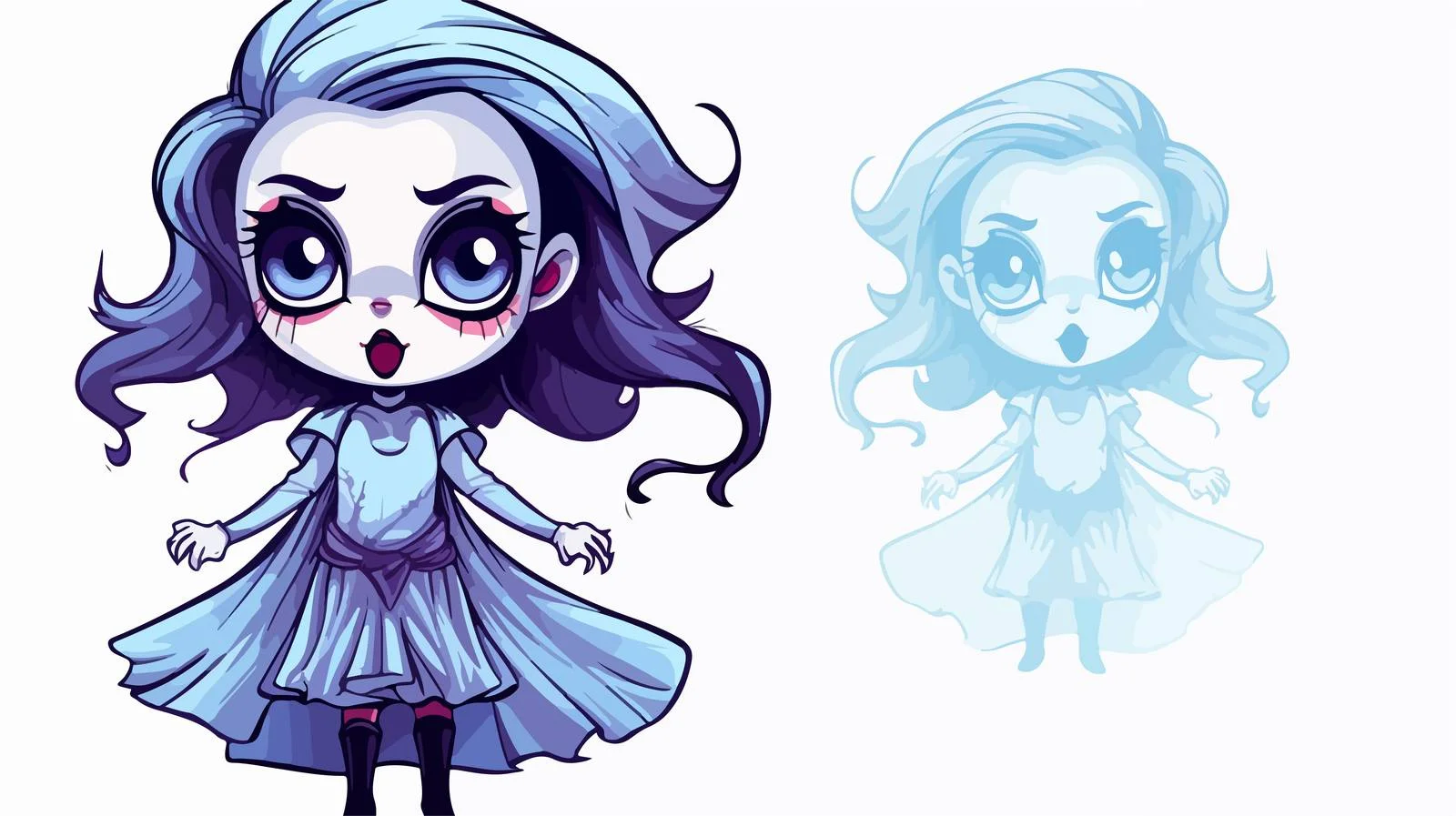 Charming Cartoon Vampire Line Drawing — free download from Dotvec