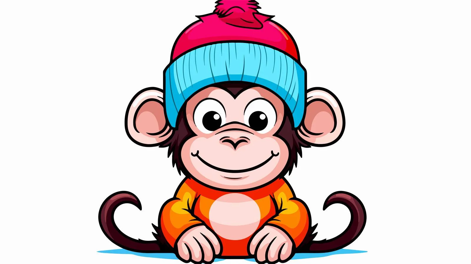 Chilly Cartoon Monkey Line Drawing — free download from Dotvec