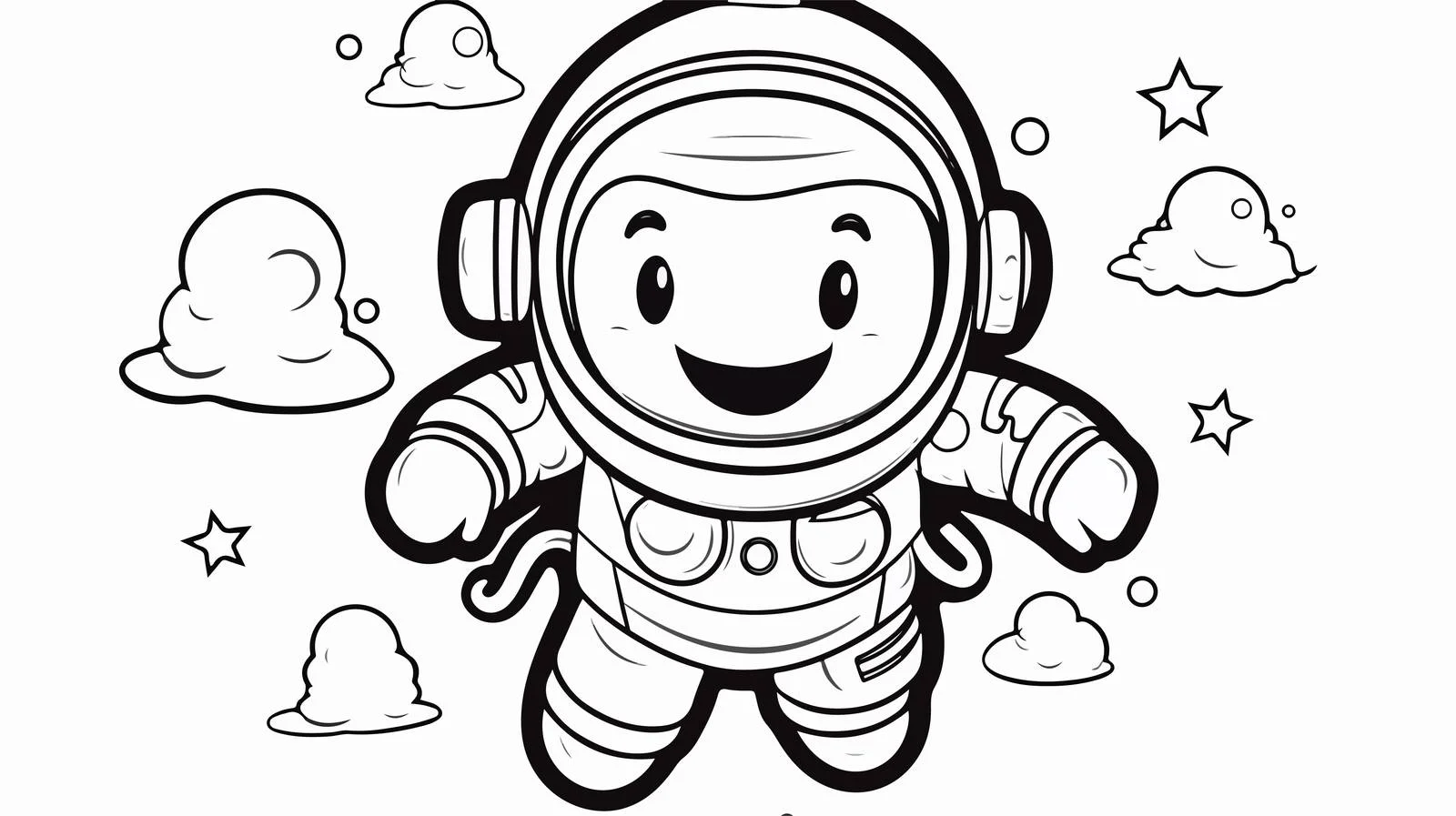 Happy Astronaut Cart Illustration — free download from Dotvec